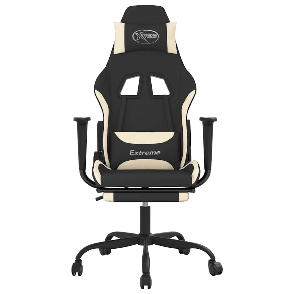 Gamestoel met voetensteun en massagefunctie stof zwart en rood is nu te koop bij PeponiXL, paradijselijk wonen!
