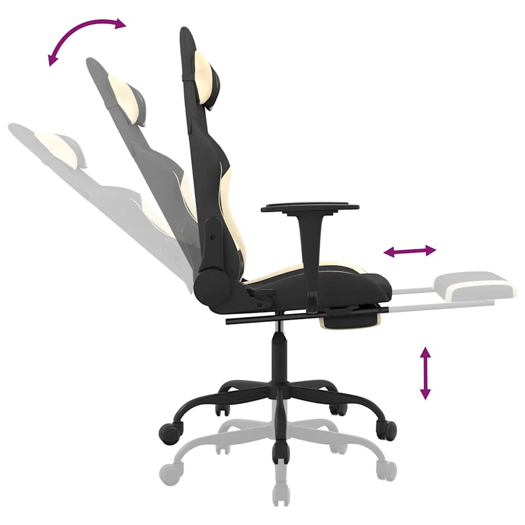 Gamestoel met voetensteun en massagefunctie stof zwart en rood is nu te koop bij PeponiXL, paradijselijk wonen!