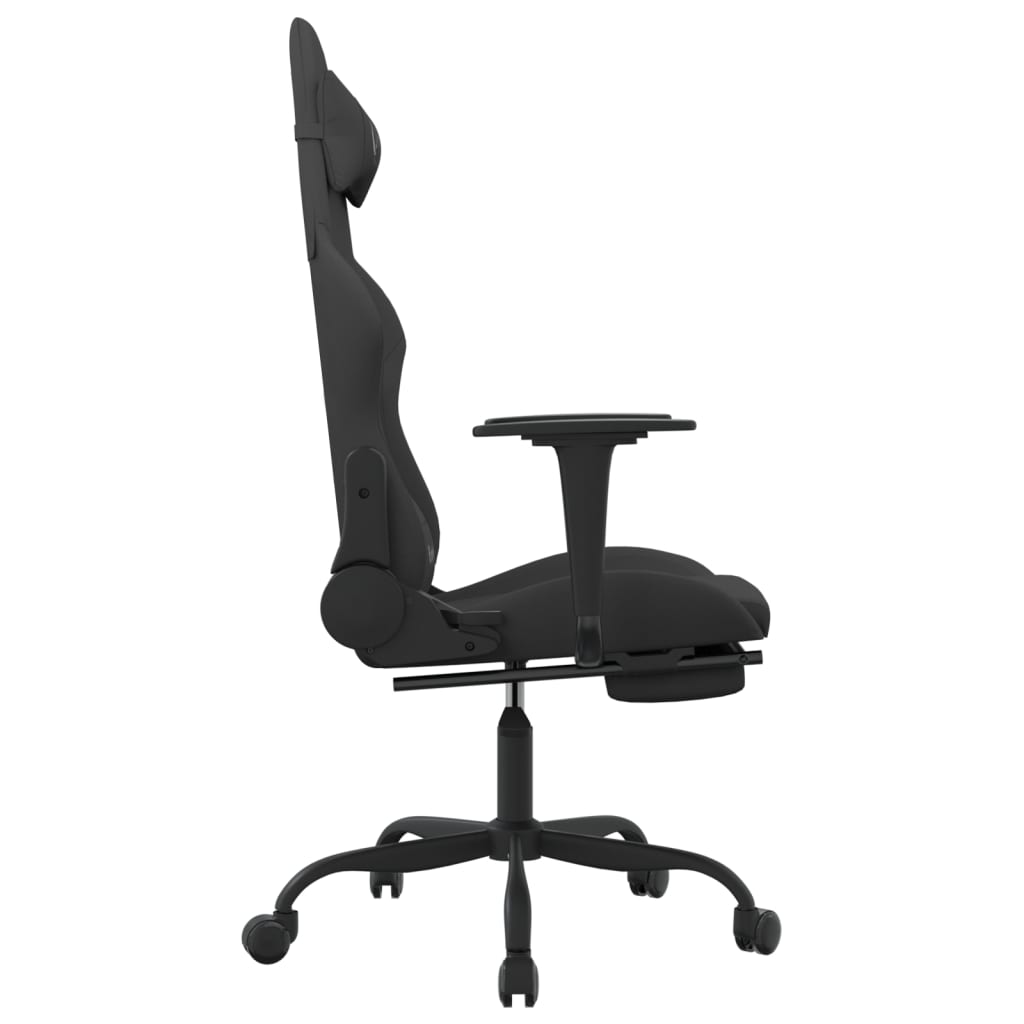 Massage gamestoel met voetensteun stof zwart is nu te koop bij PeponiXL, paradijselijk wonen!