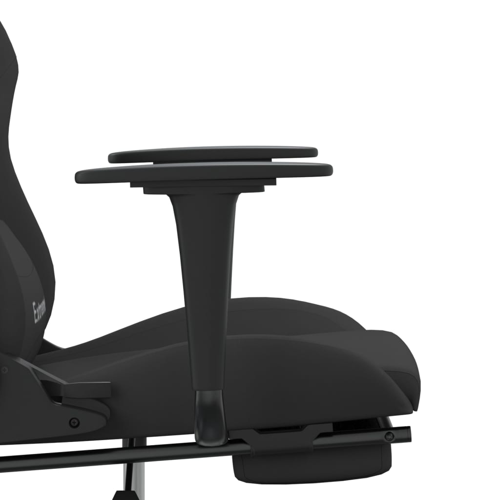 Massage gamestoel met voetensteun stof zwart is nu te koop bij PeponiXL, paradijselijk wonen!