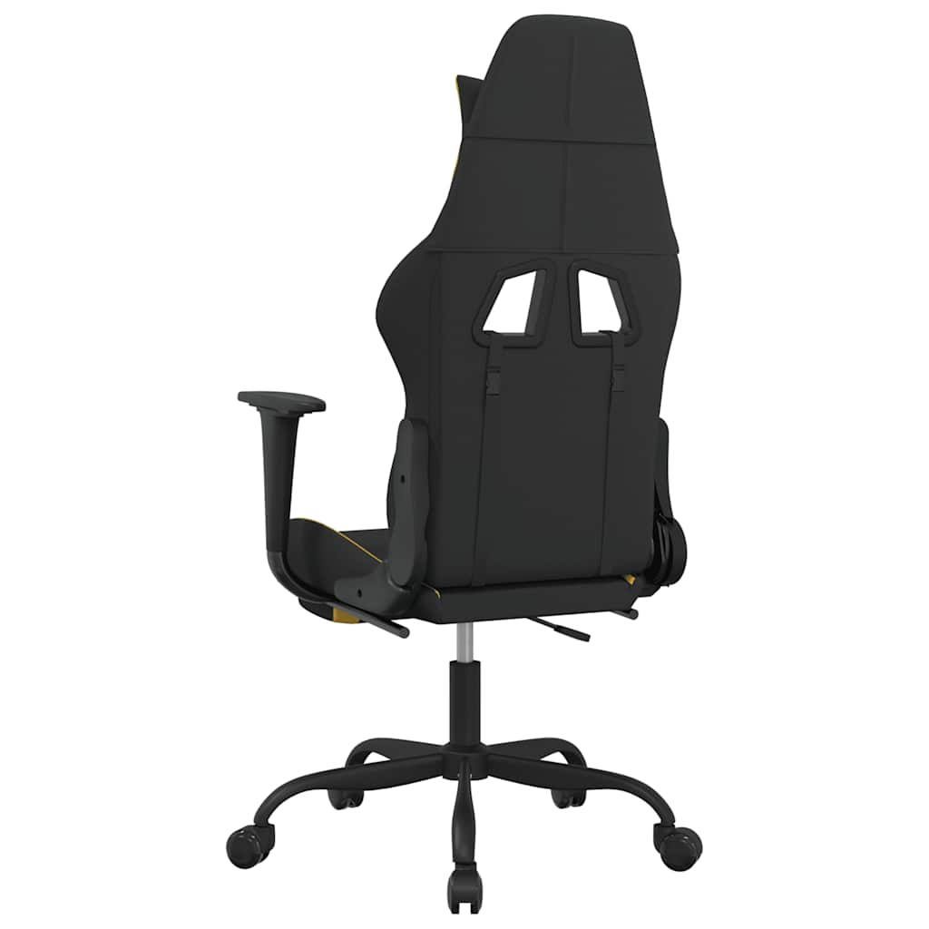 Massage gamestoel met voetensteun stof zwart en geel is nu te koop bij PeponiXL, paradijselijk wonen!