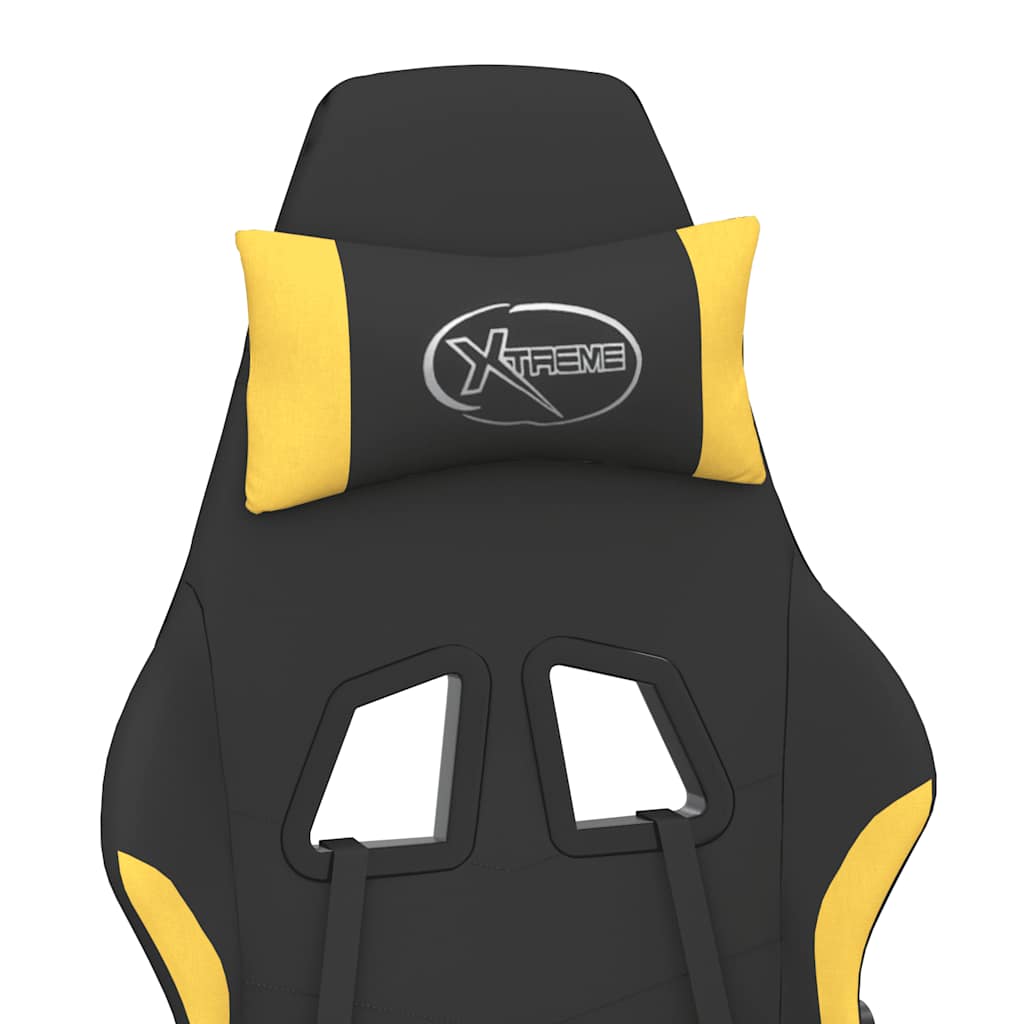 Massage gamestoel met voetensteun stof zwart en geel is nu te koop bij PeponiXL, paradijselijk wonen!
