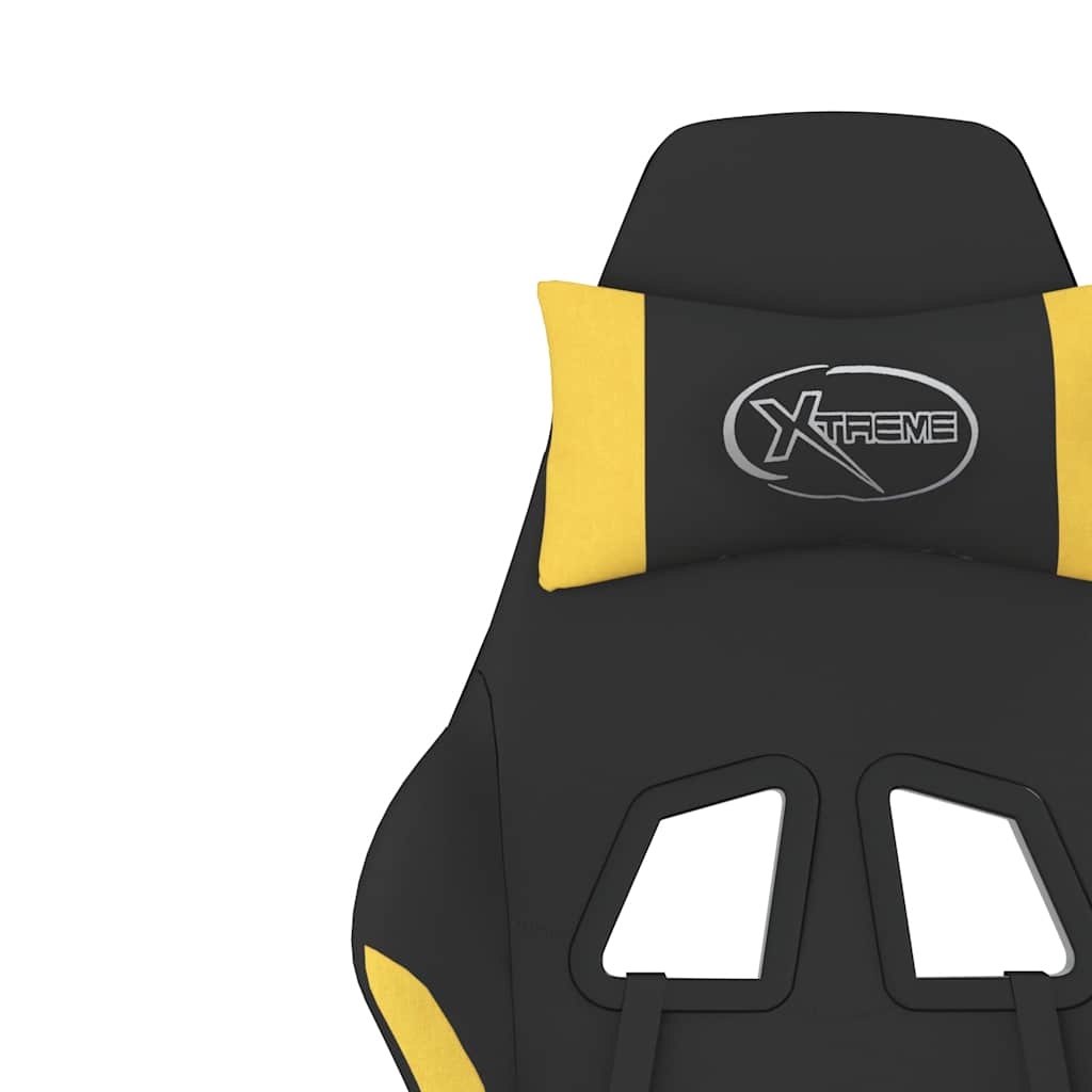 Massage gamestoel met voetensteun stof zwart en geel is nu te koop bij PeponiXL, paradijselijk wonen!