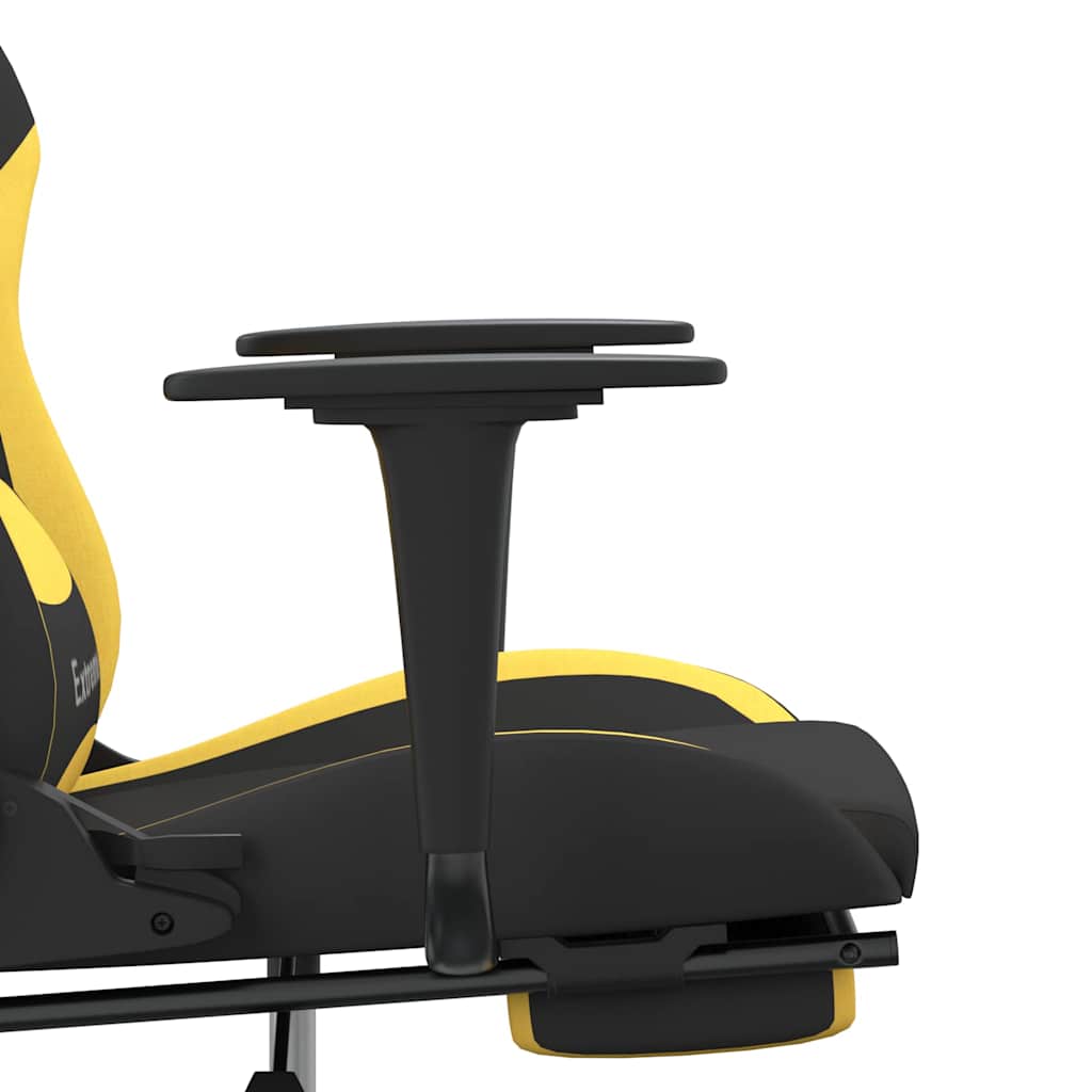 Massage gamestoel met voetensteun stof zwart en geel is nu te koop bij PeponiXL, paradijselijk wonen!