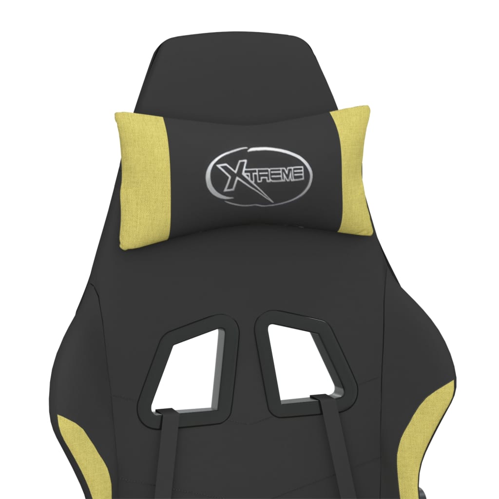 Massage gamestoel met voetensteun stof zwart en lichtgroen is nu te koop bij PeponiXL, paradijselijk wonen!