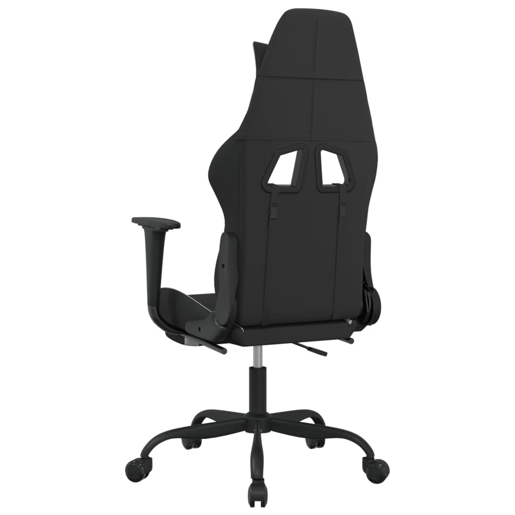 Massage gamestoel met voetensteun stof zwart en wit is nu te koop bij PeponiXL, paradijselijk wonen!