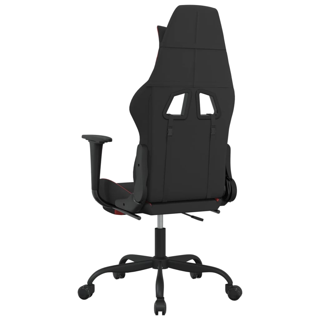 Massage gamestoel met voetensteun stof zwart en rood is nu te koop bij PeponiXL, paradijselijk wonen!