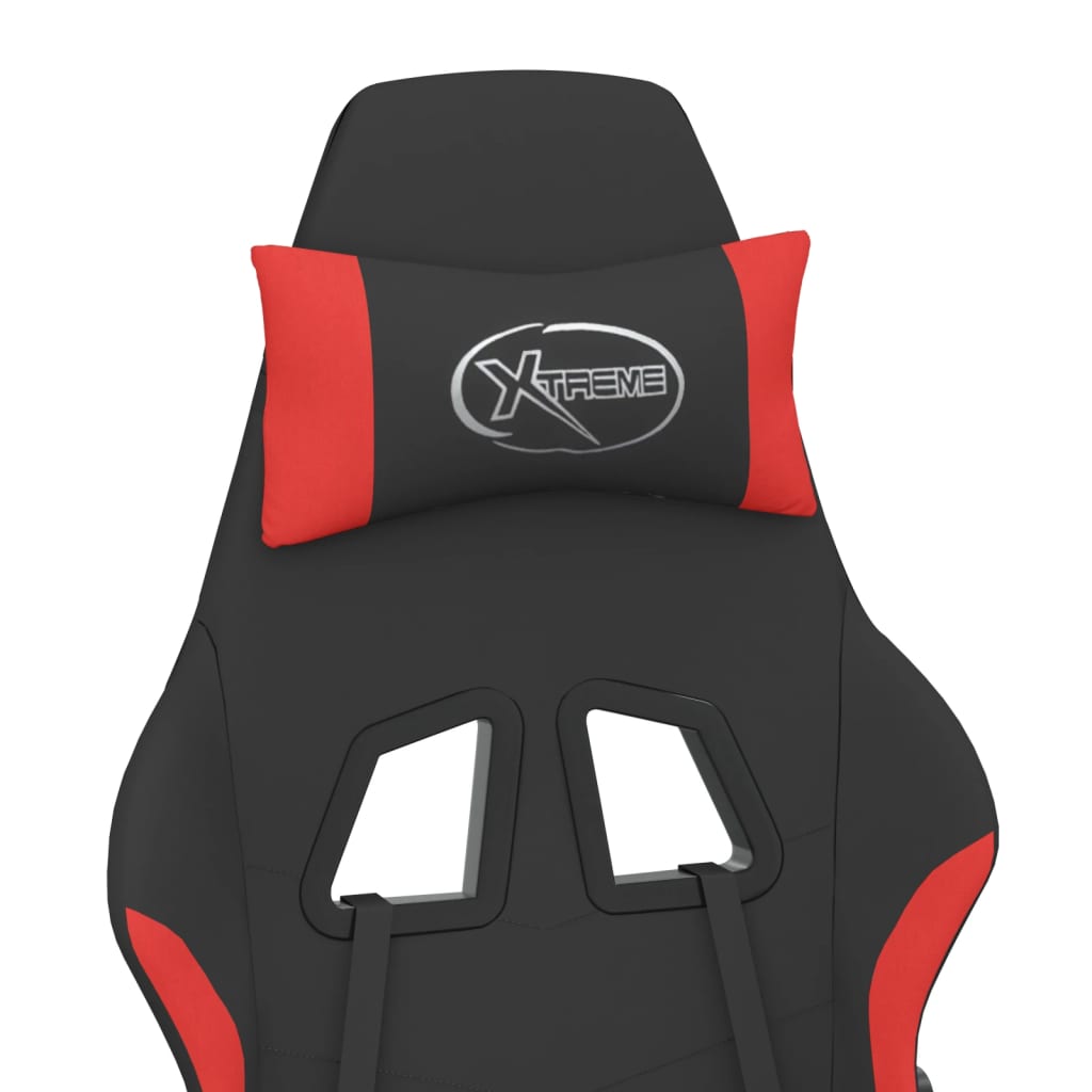 Massage gamestoel met voetensteun stof zwart en rood is nu te koop bij PeponiXL, paradijselijk wonen!