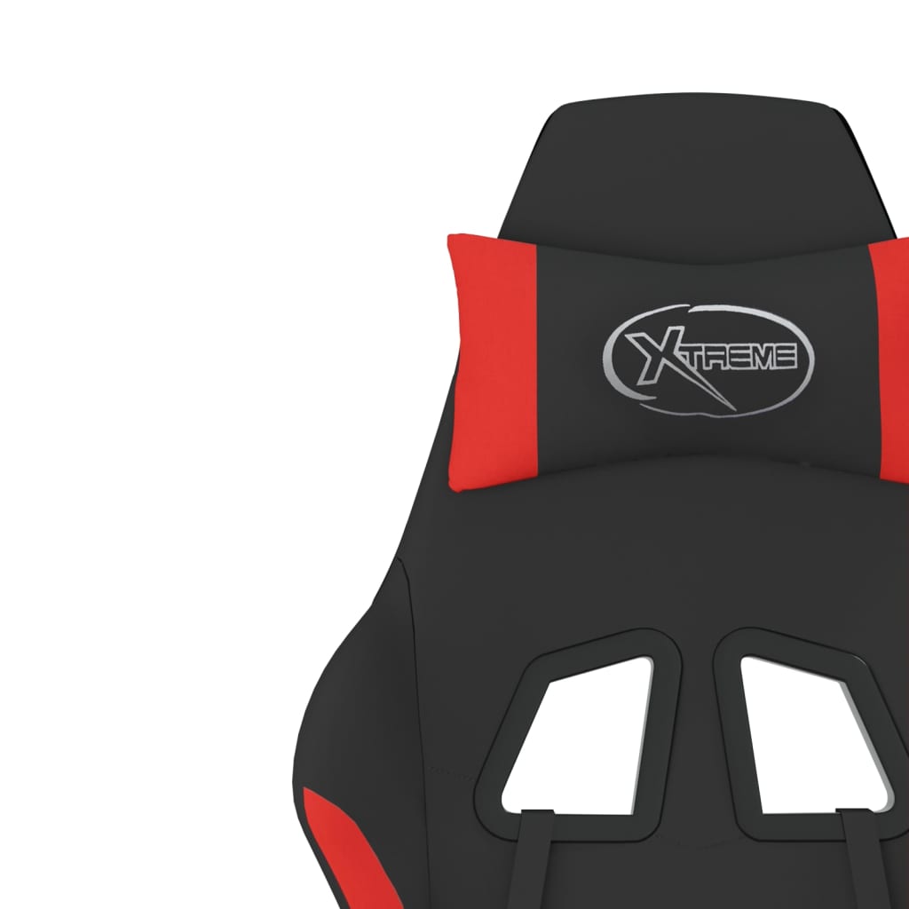 Massage gamestoel met voetensteun stof zwart en rood is nu te koop bij PeponiXL, paradijselijk wonen!