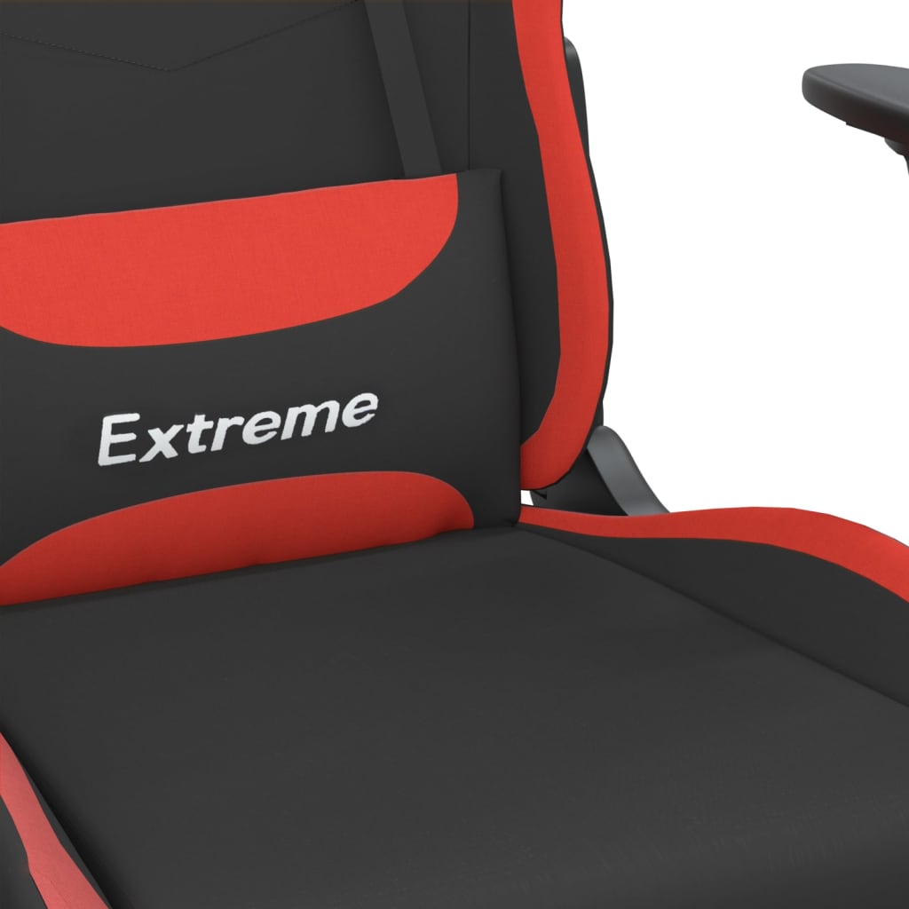 Massage gamestoel met voetensteun stof zwart en rood is nu te koop bij PeponiXL, paradijselijk wonen!
