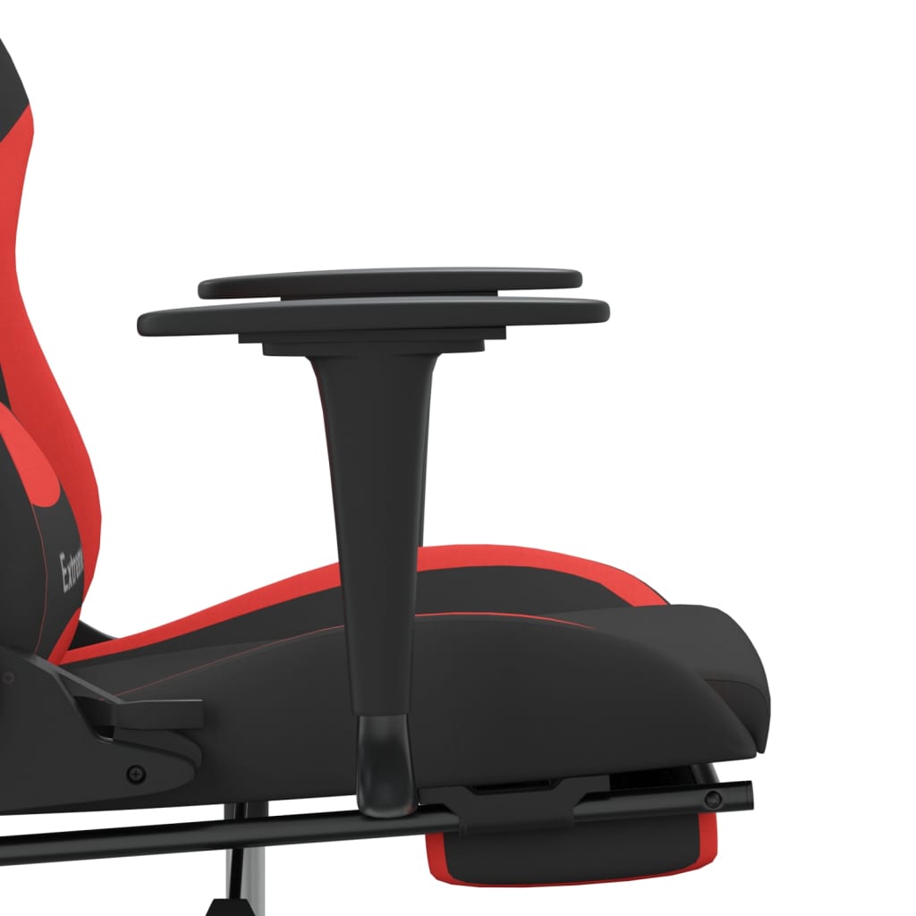 Massage gamestoel met voetensteun stof zwart en rood is nu te koop bij PeponiXL, paradijselijk wonen!