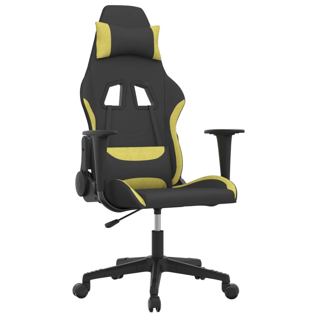 Massage gamestoel stof zwart en lichtgroen is nu te koop bij PeponiXL, paradijselijk wonen!