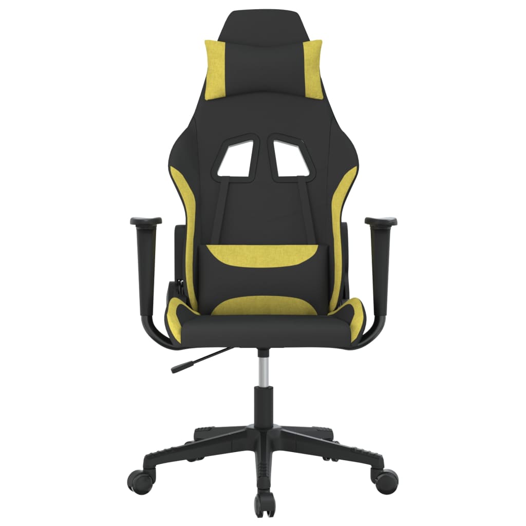 Massage gamestoel stof zwart en lichtgroen is nu te koop bij PeponiXL, paradijselijk wonen!