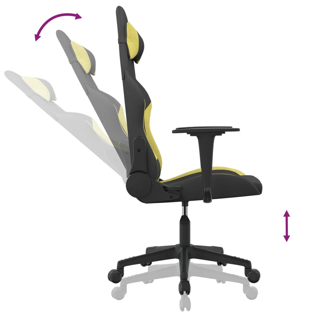 Massage gamestoel stof zwart en lichtgroen is nu te koop bij PeponiXL, paradijselijk wonen!