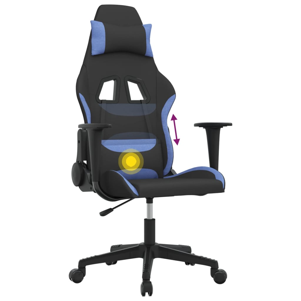 Massage gamestoel stof zwart en blauw is nu te koop bij PeponiXL, paradijselijk wonen!