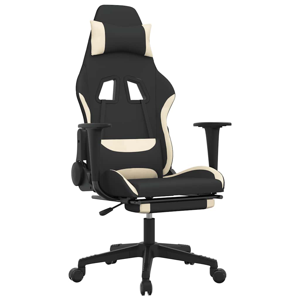 Gamestoel met voetensteun en massagefunctie stof zwart en rood is nu te koop bij PeponiXL, paradijselijk wonen!