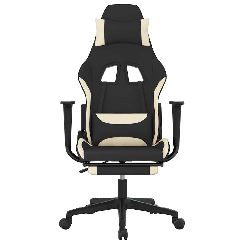 Gamestoel met voetensteun en massagefunctie stof zwart en rood is nu te koop bij PeponiXL, paradijselijk wonen!