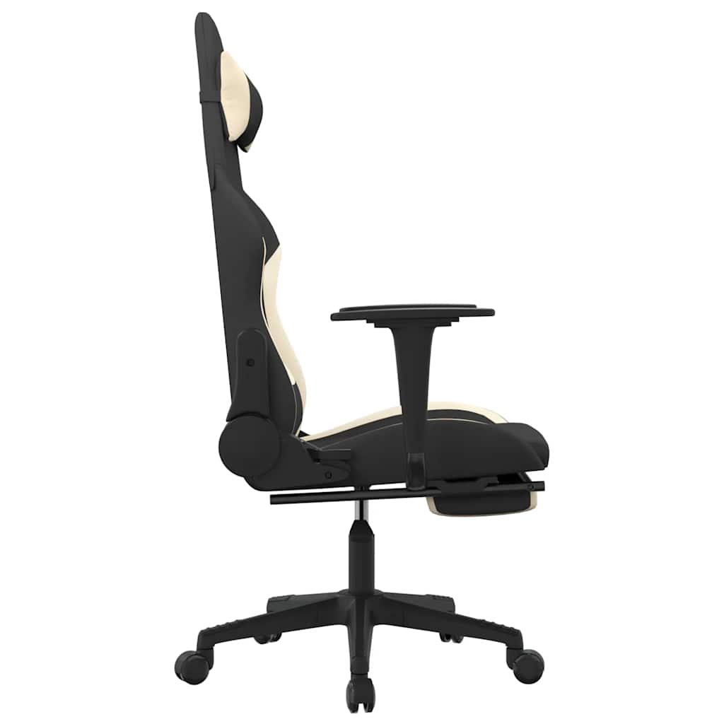 Gamestoel met voetensteun en massagefunctie stof zwart en rood is nu te koop bij PeponiXL, paradijselijk wonen!
