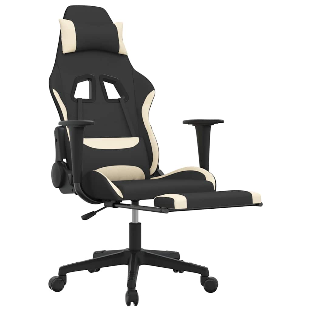 Gamestoel met voetensteun en massagefunctie stof zwart en rood is nu te koop bij PeponiXL, paradijselijk wonen!