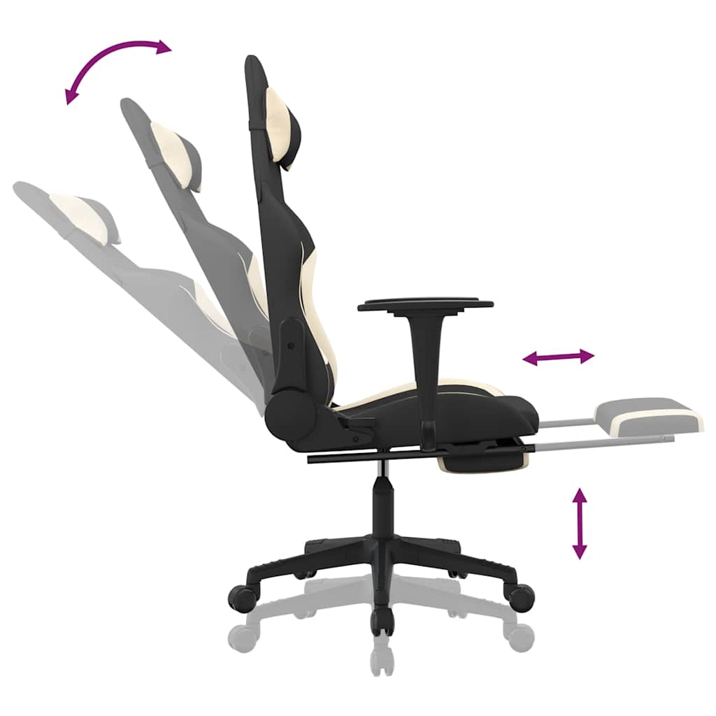 Gamestoel met voetensteun en massagefunctie stof zwart en rood is nu te koop bij PeponiXL, paradijselijk wonen!