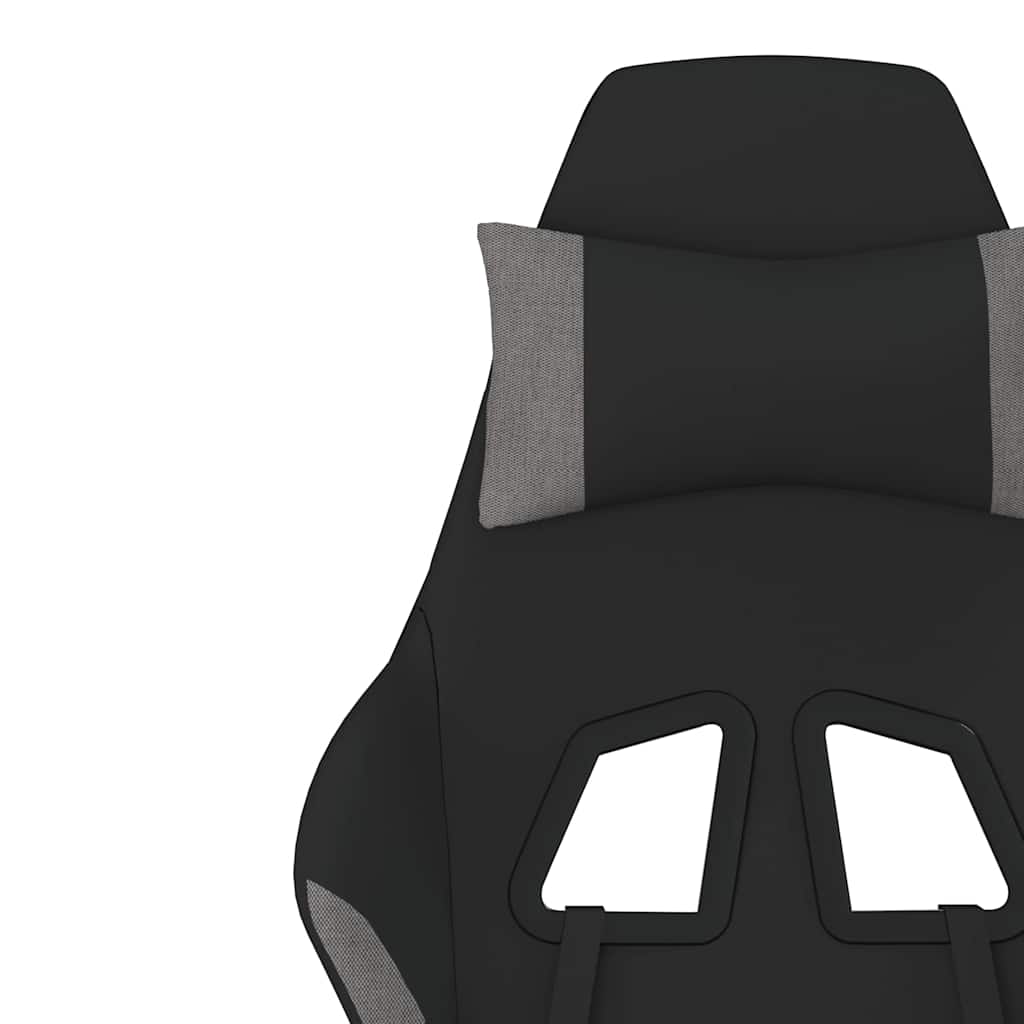 Massage gamestoel met voetensteun stof zwart en lichtgrijs is nu te koop bij PeponiXL, paradijselijk wonen!