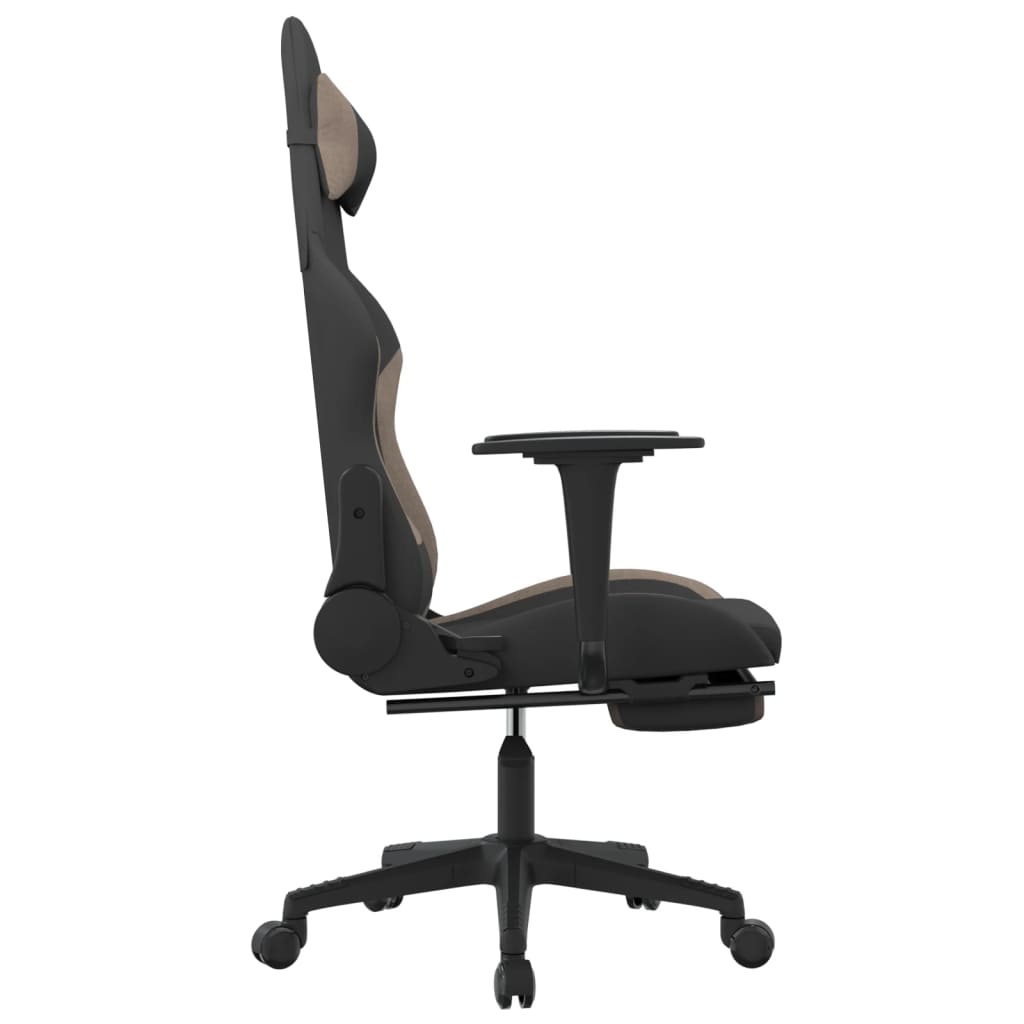 Massage gamestoel met voetensteun stof zwart en taupe is nu te koop bij PeponiXL, paradijselijk wonen!