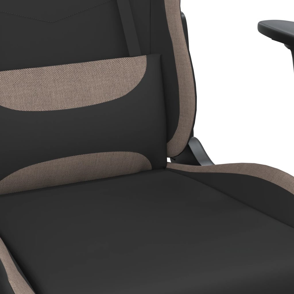Massage gamestoel met voetensteun stof zwart en taupe is nu te koop bij PeponiXL, paradijselijk wonen!