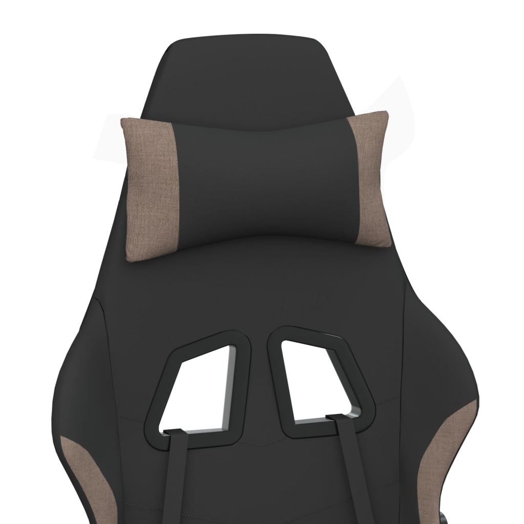 Massage gamestoel met voetensteun stof zwart en taupe is nu te koop bij PeponiXL, paradijselijk wonen!