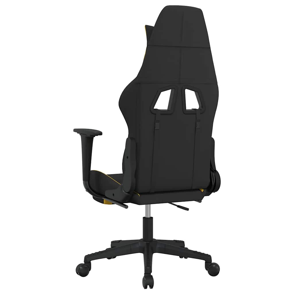 Massage gamestoel met voetensteun stof zwart en geel is nu te koop bij PeponiXL, paradijselijk wonen!