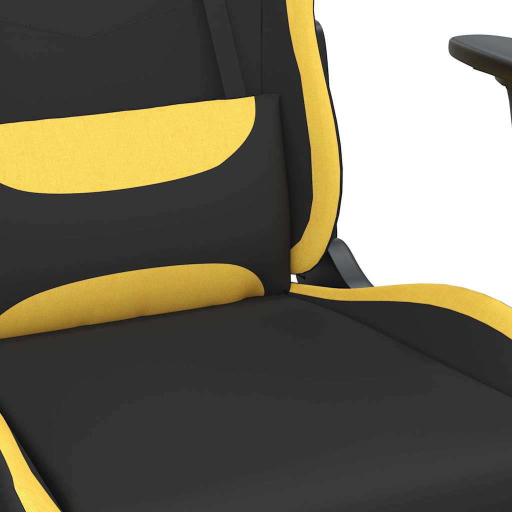 Massage gamestoel met voetensteun stof zwart en geel is nu te koop bij PeponiXL, paradijselijk wonen!