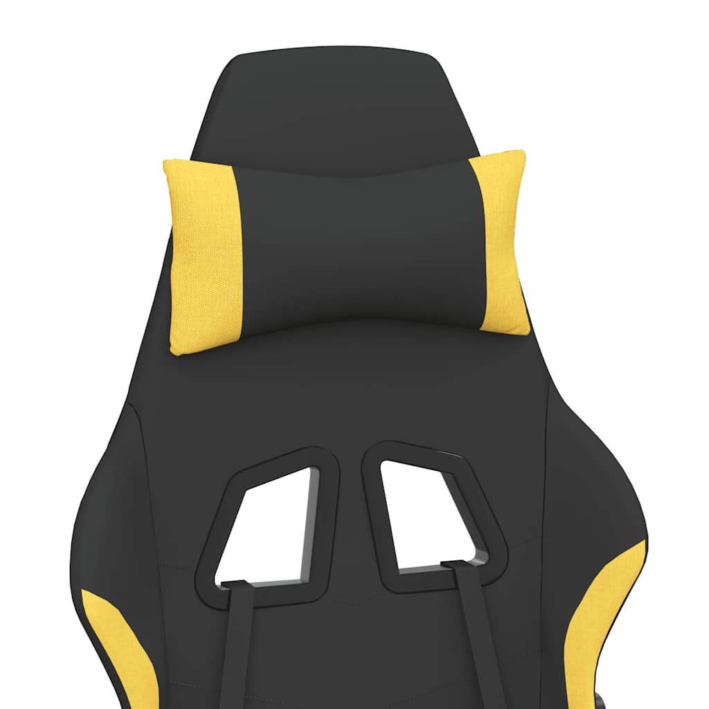 Massage gamestoel met voetensteun stof zwart en geel is nu te koop bij PeponiXL, paradijselijk wonen!