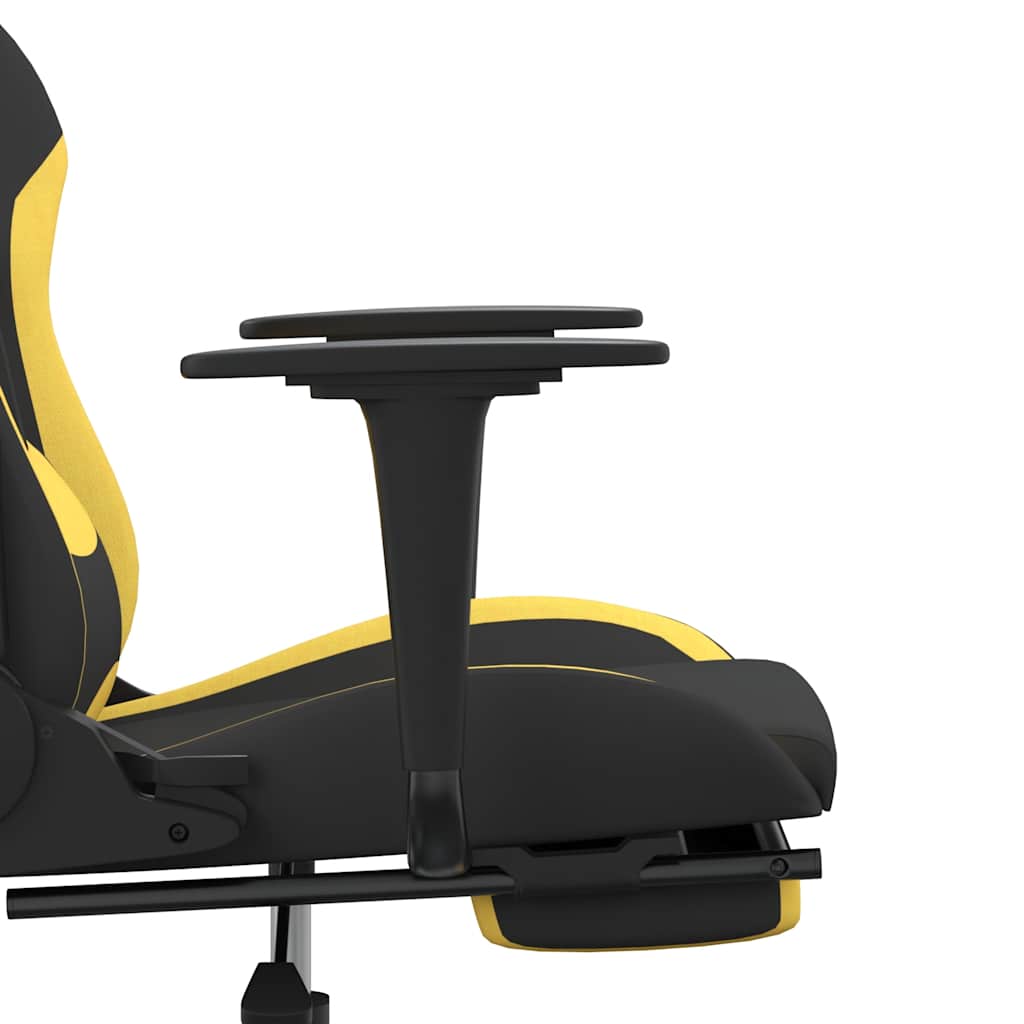 Massage gamestoel met voetensteun stof zwart en geel is nu te koop bij PeponiXL, paradijselijk wonen!