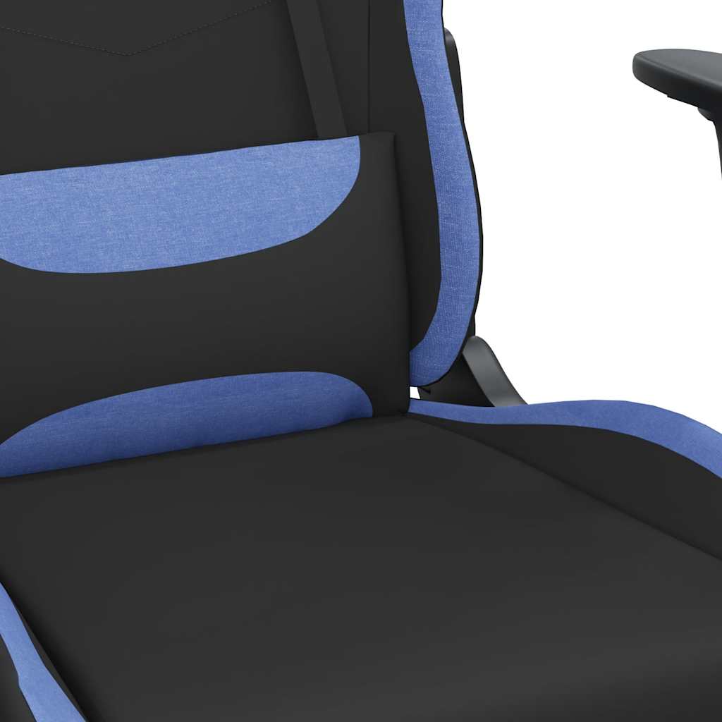 Massage gamestoel met voetensteun stof zwart en blauw is nu te koop bij PeponiXL, paradijselijk wonen!