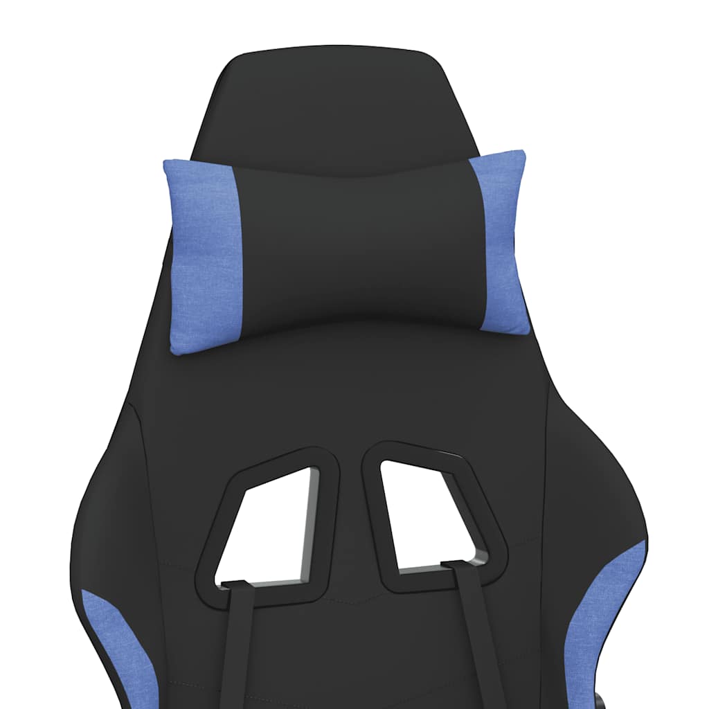 Massage gamestoel met voetensteun stof zwart en blauw is nu te koop bij PeponiXL, paradijselijk wonen!