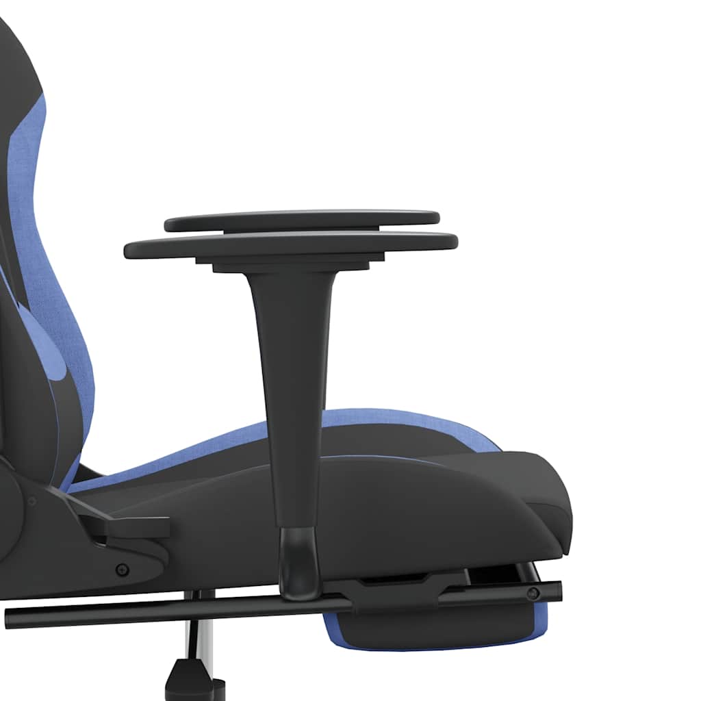 Massage gamestoel met voetensteun stof zwart en blauw is nu te koop bij PeponiXL, paradijselijk wonen!