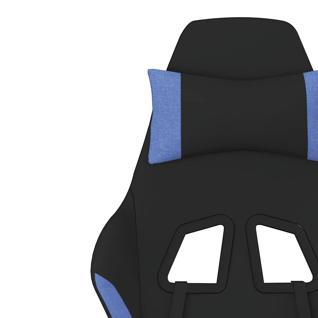 Massage gamestoel met voetensteun stof zwart en blauw is nu te koop bij PeponiXL, paradijselijk wonen!