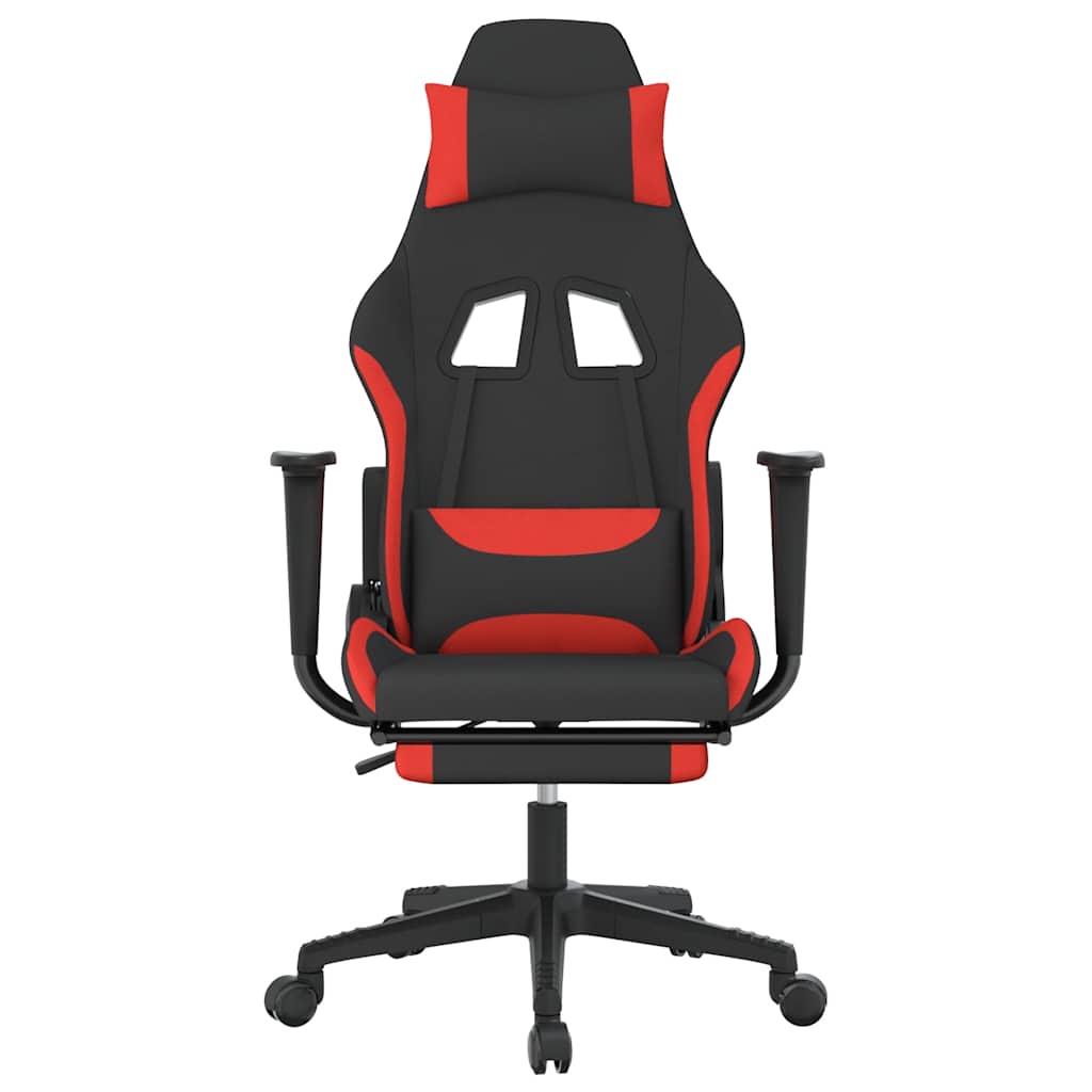Massage gamestoel met voetensteun stof zwart en rood is nu te koop bij PeponiXL, paradijselijk wonen!