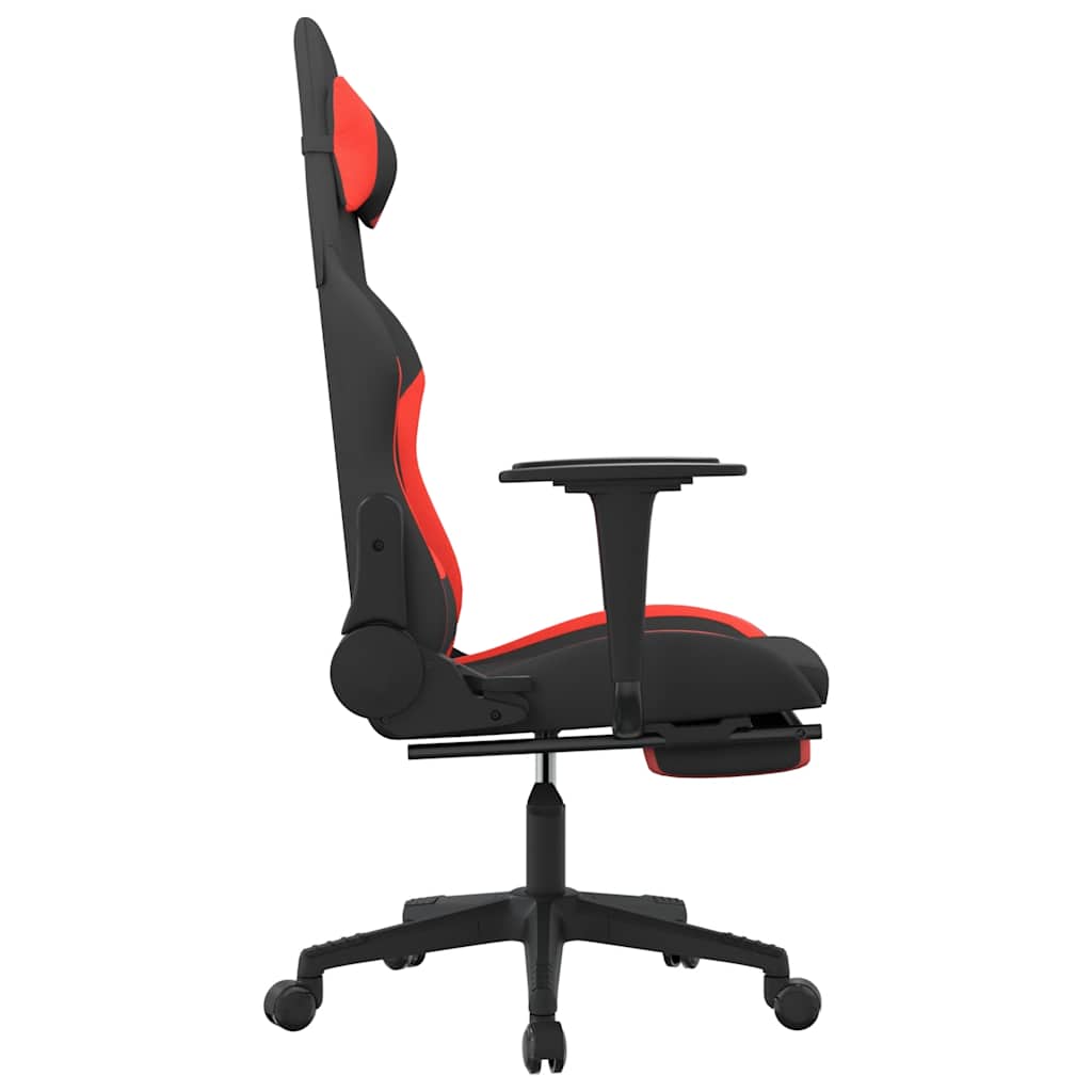 Massage gamestoel met voetensteun stof zwart en rood is nu te koop bij PeponiXL, paradijselijk wonen!