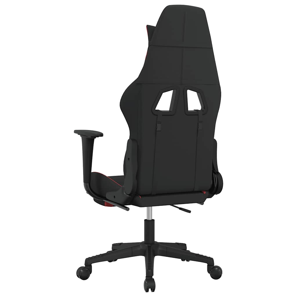 Massage gamestoel met voetensteun stof zwart en rood is nu te koop bij PeponiXL, paradijselijk wonen!