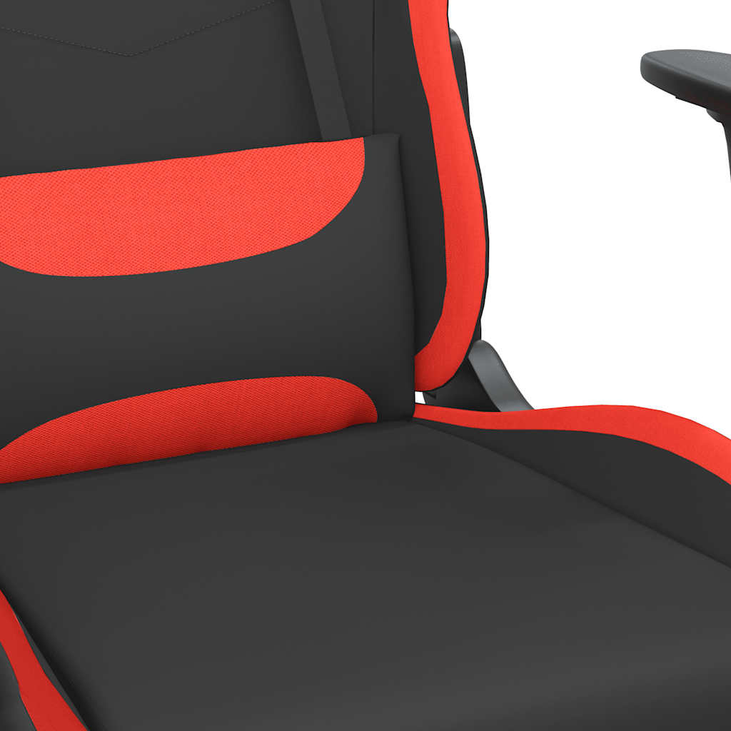 Massage gamestoel met voetensteun stof zwart en rood is nu te koop bij PeponiXL, paradijselijk wonen!