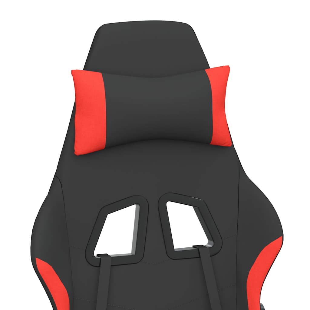 Massage gamestoel met voetensteun stof zwart en rood is nu te koop bij PeponiXL, paradijselijk wonen!