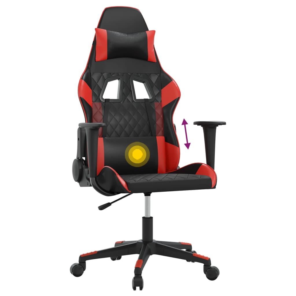 Massage gamestoel kunstleer zwart en rood is nu te koop bij PeponiXL, paradijselijk wonen!