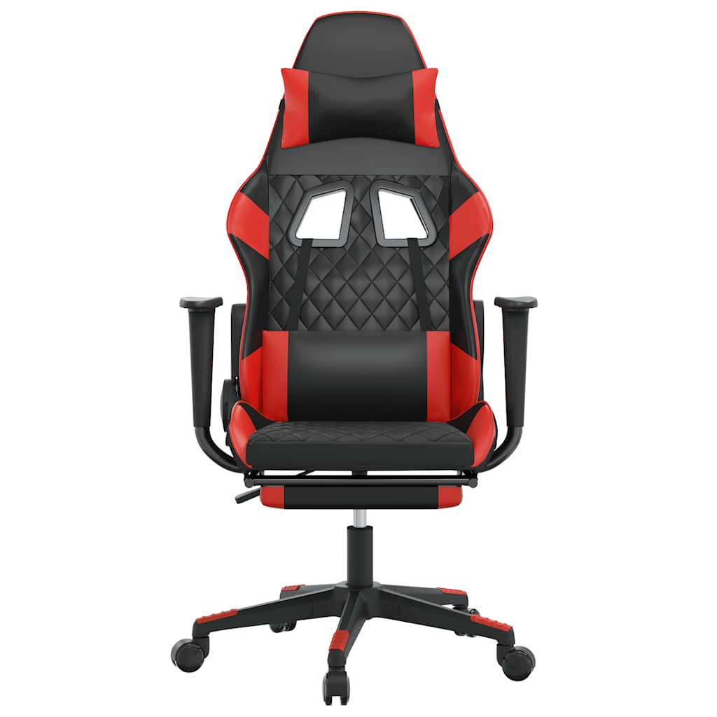 Massage gamestoel met voetensteun kunstleer zwart en rood is nu te koop bij PeponiXL, paradijselijk wonen!