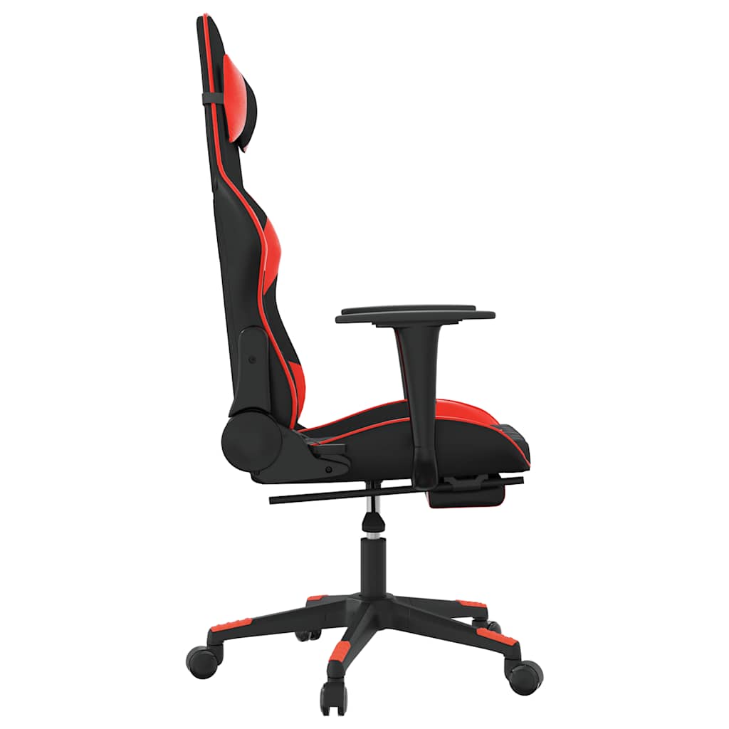 Massage gamestoel met voetensteun kunstleer zwart en rood is nu te koop bij PeponiXL, paradijselijk wonen!