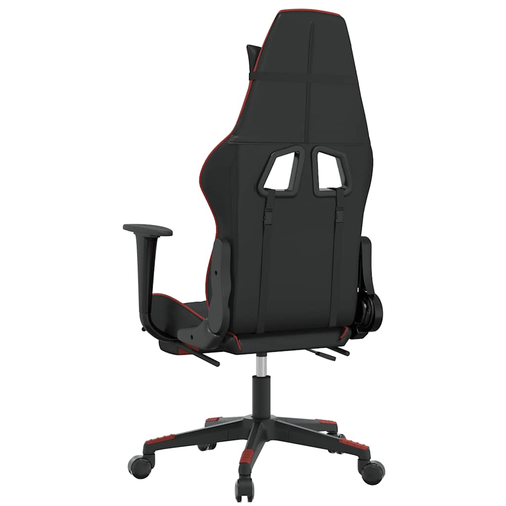 Massage gamestoel met voetensteun kunstleer zwart en rood is nu te koop bij PeponiXL, paradijselijk wonen!