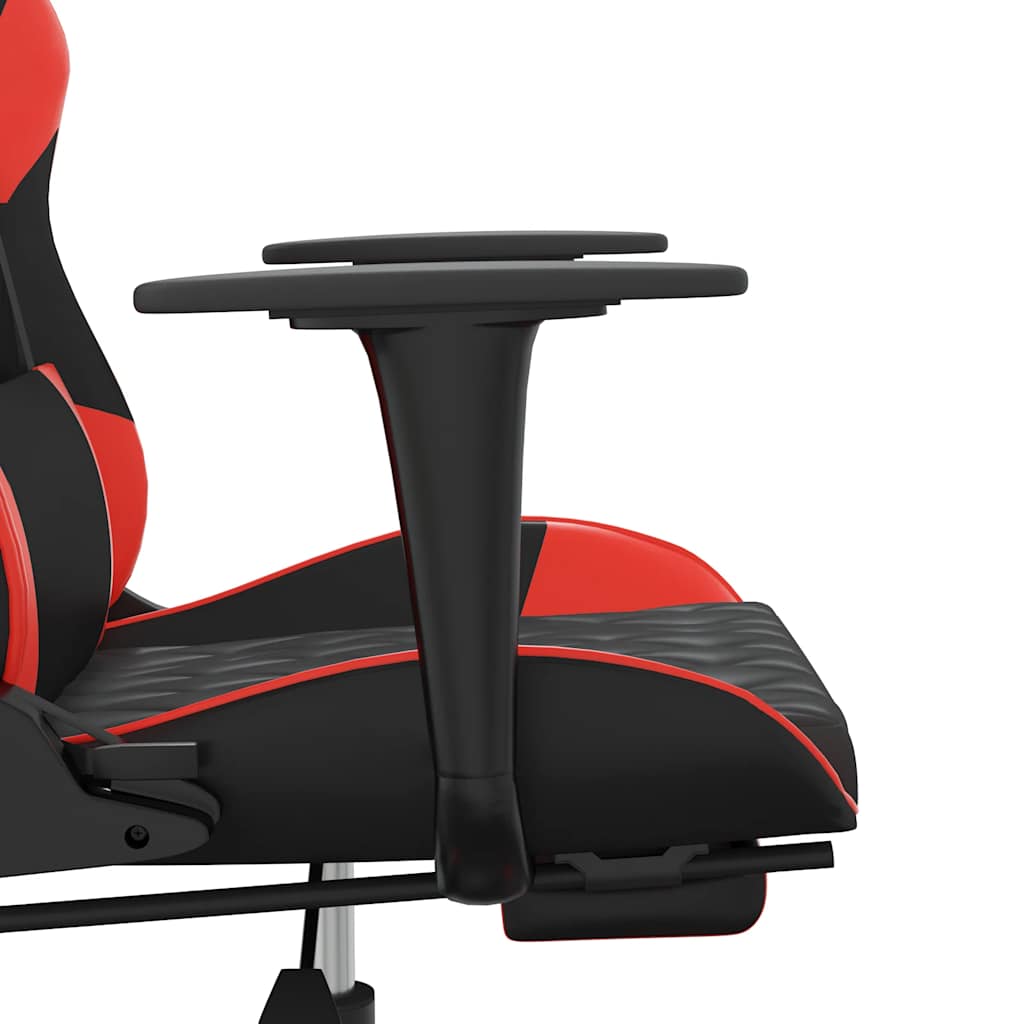 Massage gamestoel met voetensteun kunstleer zwart en rood is nu te koop bij PeponiXL, paradijselijk wonen!