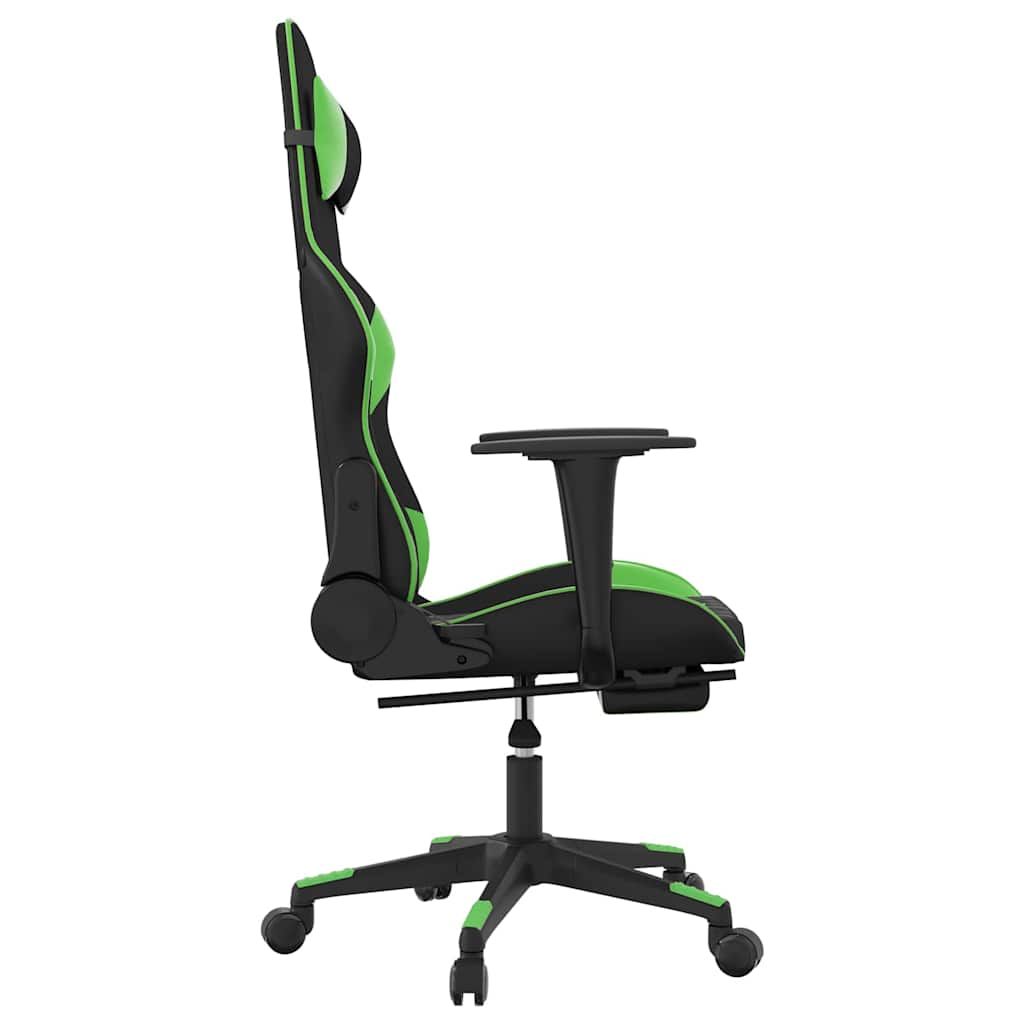 Massage gamestoel met voetensteun kunstleer zwart en groen is nu te koop bij PeponiXL, paradijselijk wonen!