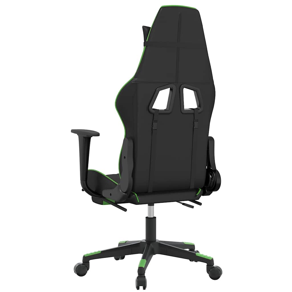 Massage gamestoel met voetensteun kunstleer zwart en groen is nu te koop bij PeponiXL, paradijselijk wonen!