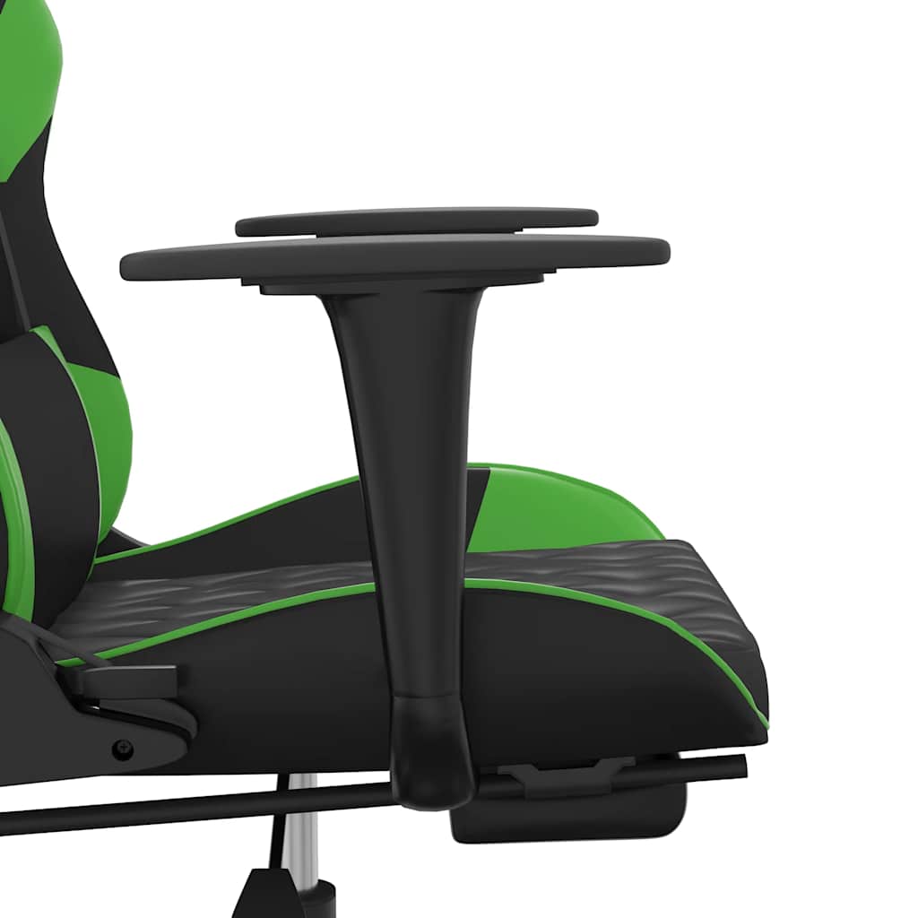 Massage gamestoel met voetensteun kunstleer zwart en groen is nu te koop bij PeponiXL, paradijselijk wonen!