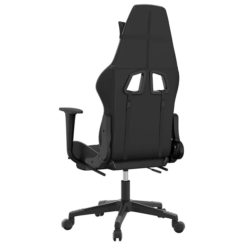 Massage gamestoel met voetensteun kunstleer zwart en grijs is nu te koop bij PeponiXL, paradijselijk wonen!